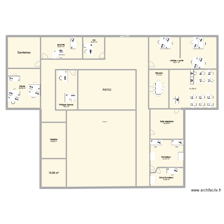 Plan FM Denys 1. Plan de 15 pièces et 573 m2