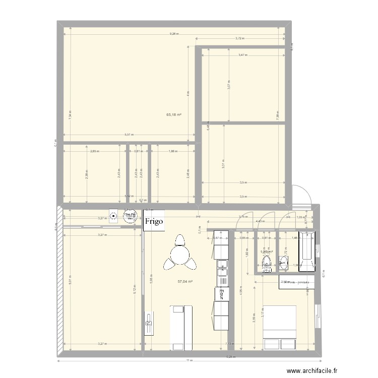 Plan 2 mag St paul. Plan de 3 pièces et 124 m2