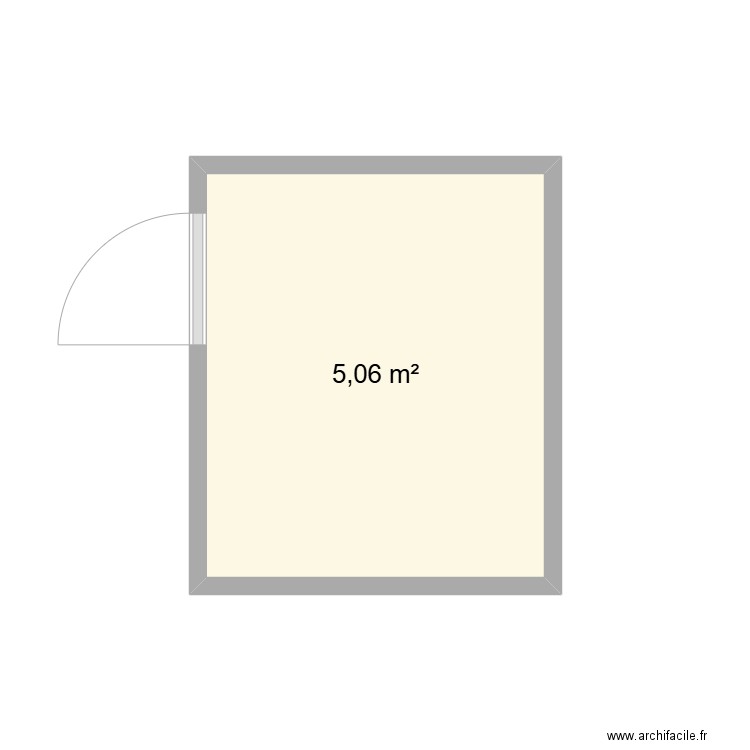 sdb. Plan de 1 pièce et 5 m2