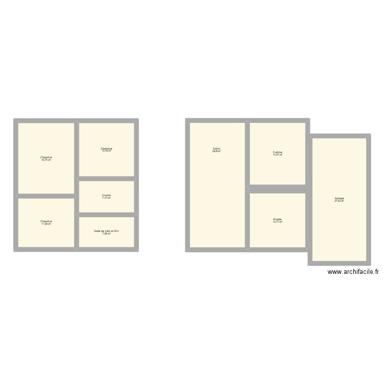 Bois Gilet 61. Plan de 9 pièces et 139 m2