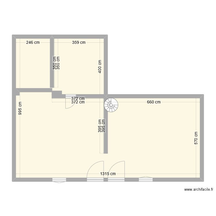 31704. Plan de 1 pièce et 99 m2