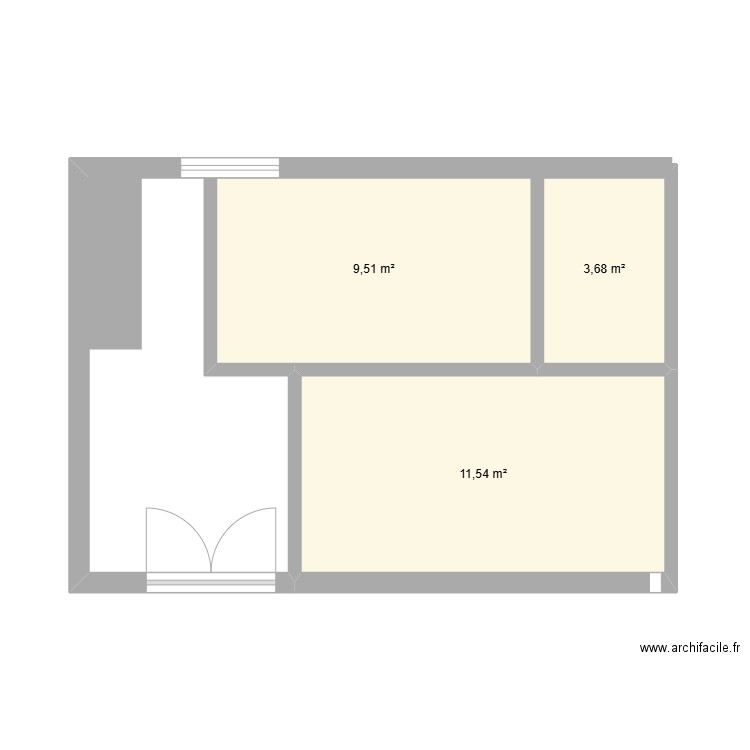 plan 1. Plan de 3 pièces et 25 m2