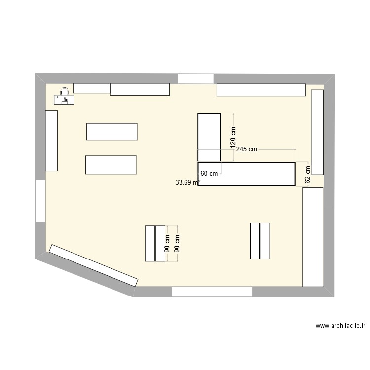 pharmacie al azhar plan1. Plan de 1 pièce et 34 m2