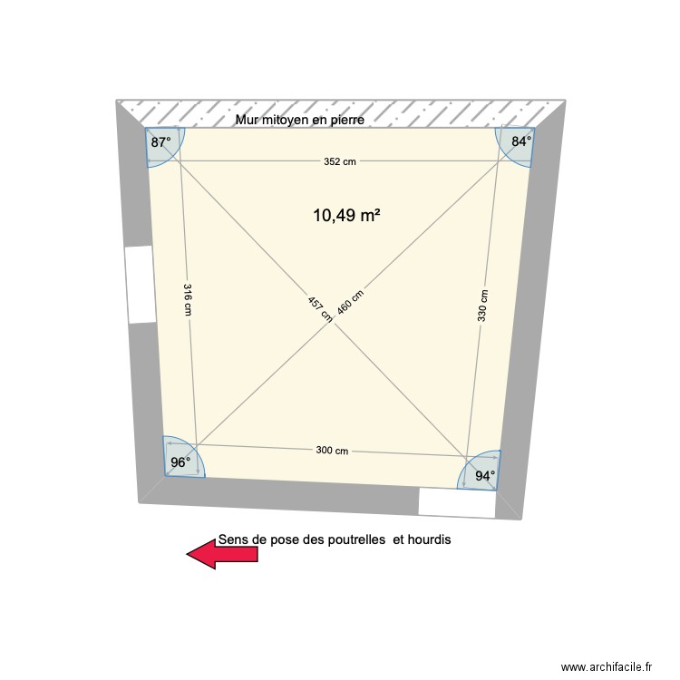 Terrasse Gaspard genillac. Plan de 1 pièce et 10 m2