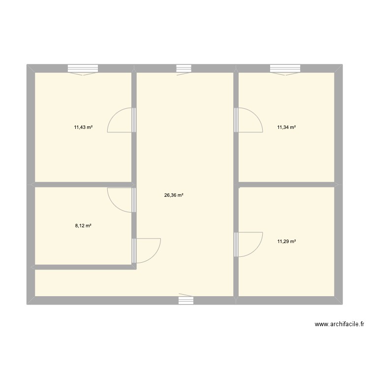 Espérance LB Modif. Plan de 5 pièces et 69 m2