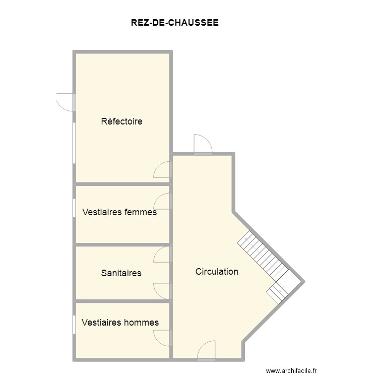 CARTONNAGES DE LA TURDINE RDC ZONE 4. Plan de 5 pièces et 140 m2