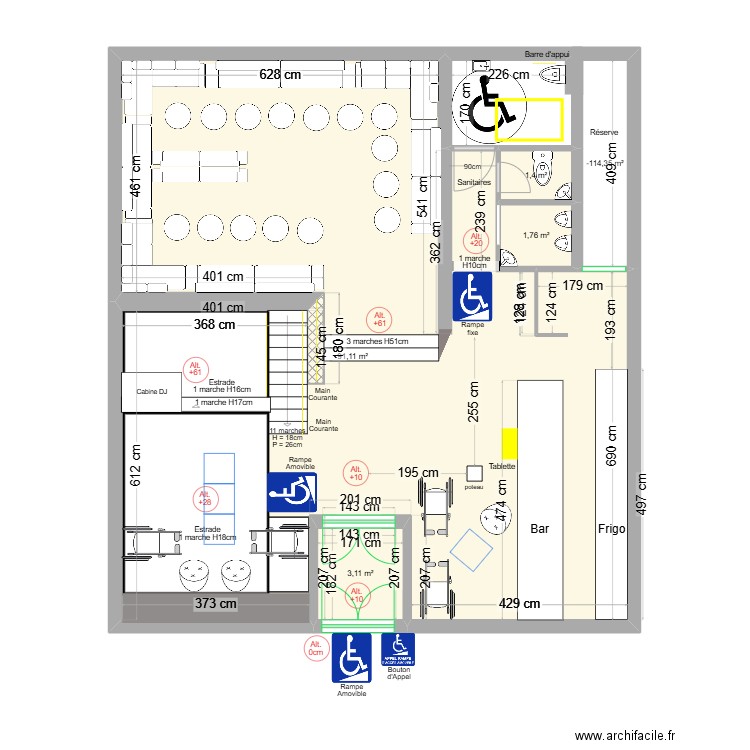 Kaza accessibilite essai estrade. Plan de 5 pièces et 101 m2