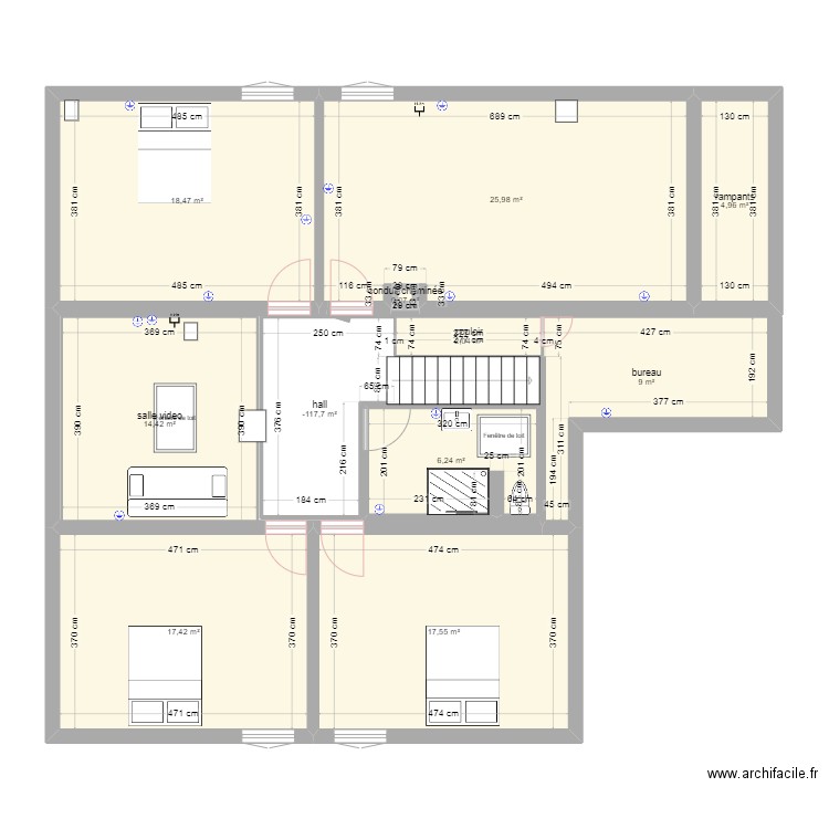 etage du 19. Plan de 11 pièces et 124 m2