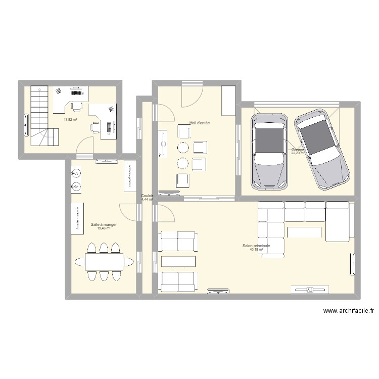 TRJA archi. Plan de 6 pièces et 119 m2