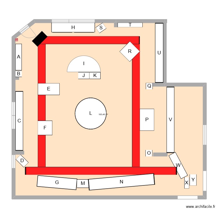 Chocodic. Plan de 1 pièce et 165 m2