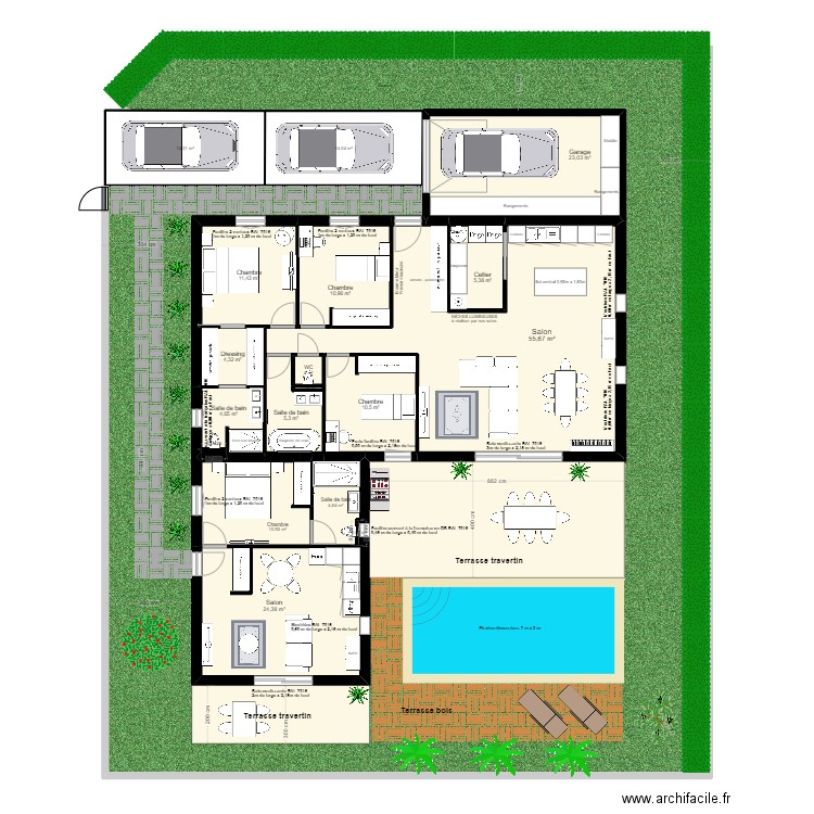 Maison La Fare les Oliviers. Plan de 18 pièces et 201 m2