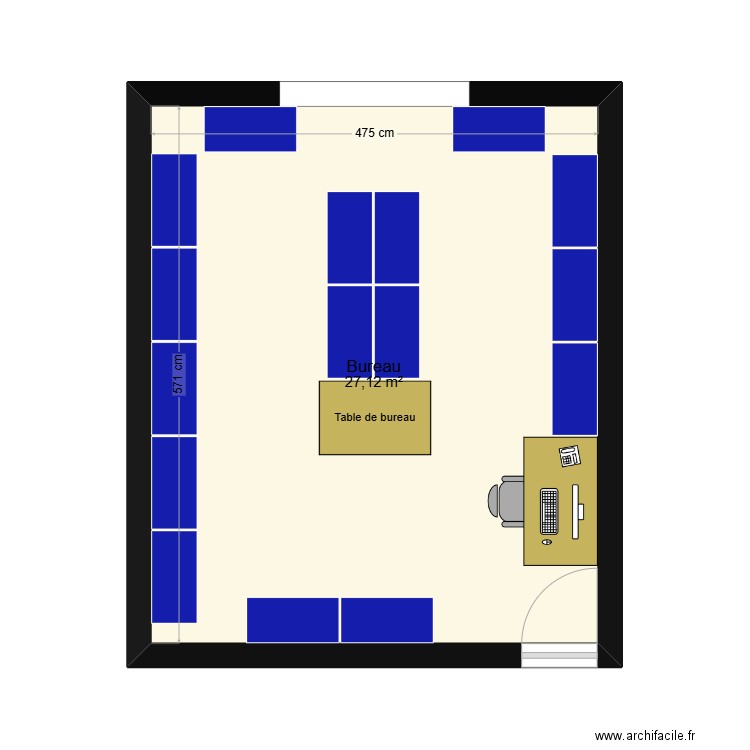 Plan Pharmacie. Plan de 1 pièce et 27 m2