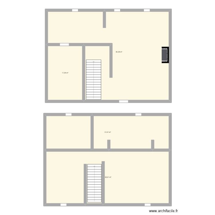 Maison. Plan de 4 pièces et 195 m2