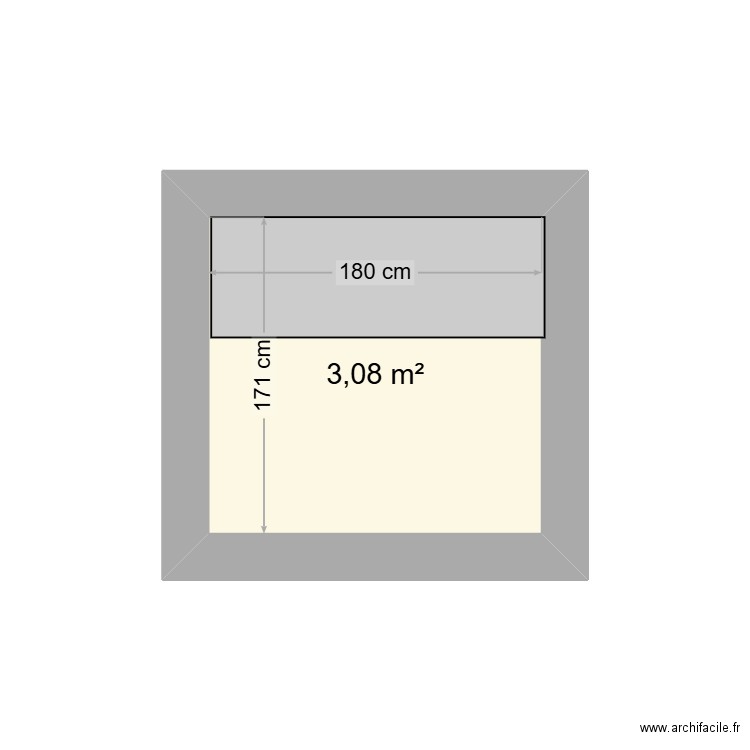 Cuisine Studio Treveneuc. Plan de 1 pièce et 3 m2