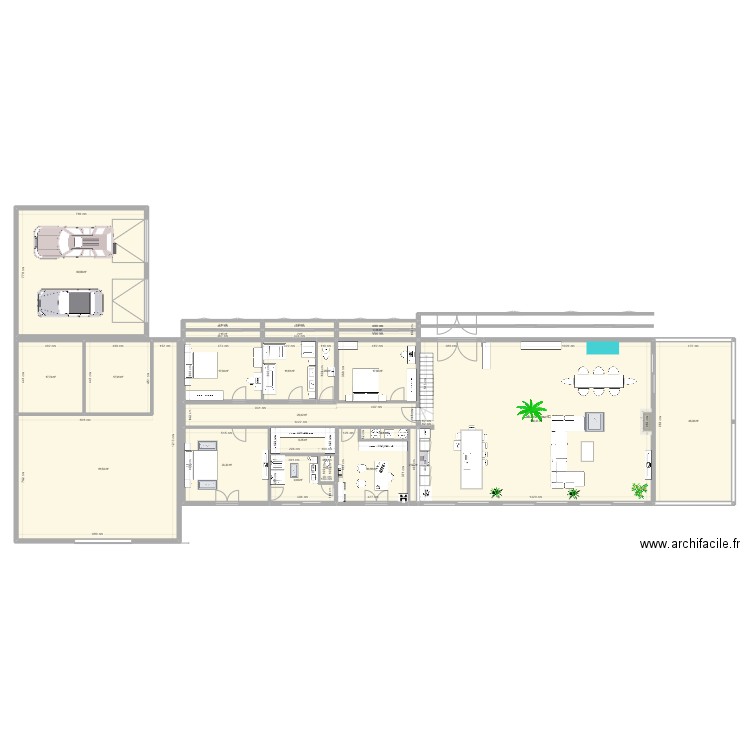 Villa Tarzan 18. Plan de 28 pièces et 993 m2