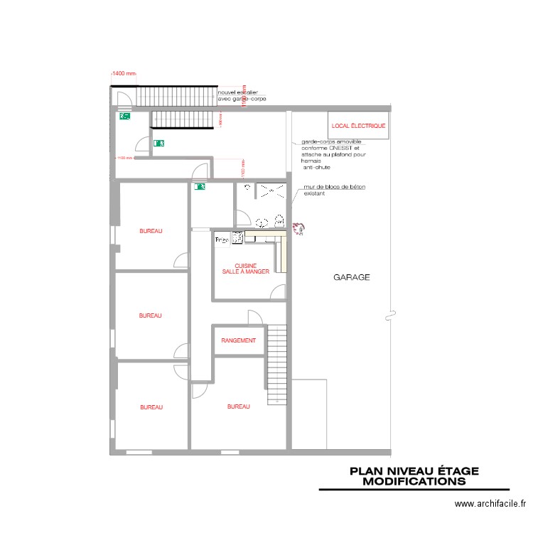 Plan deuxième 940 av Simard. Plan de 7 pièces et 171 m2