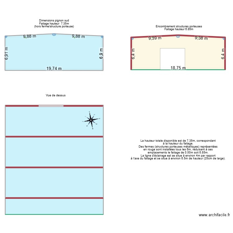 hauteur de ligne. Plan de 4 pièces et 684 m2