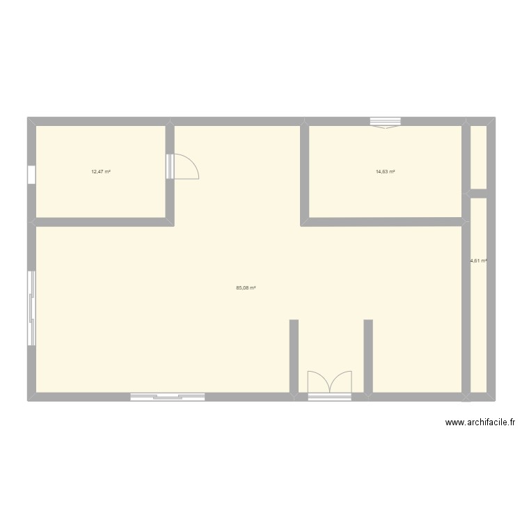 plann. Plan de 4 pièces et 117 m2