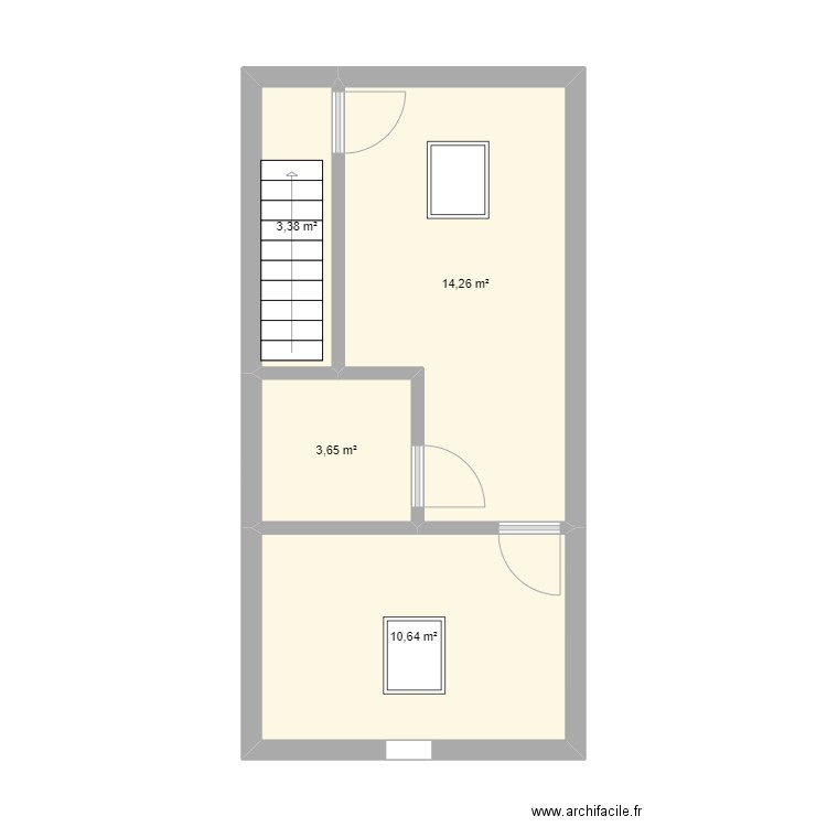 app 1. Plan de 4 pièces et 32 m2