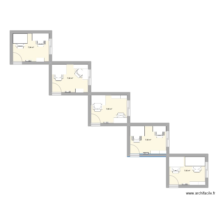 Despacho nuevo. Plan de 2 pièces et 16 m2