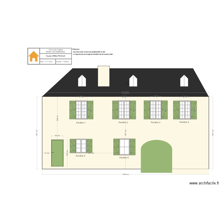 Façade Avant Travaux. Plan de 0 pièce et 0 m2