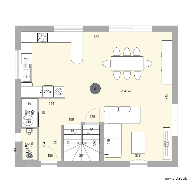 Maison Baltzenheim étage. Plan de 4 pièces et 58 m2