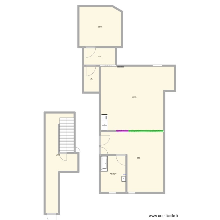 appartement version de base (hors échelle). Plan de 7 pièces et 362 m2