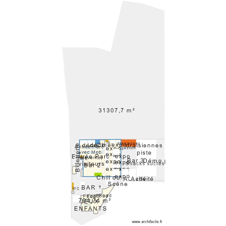 foirail. Plan de 6 pièces et -616 m2