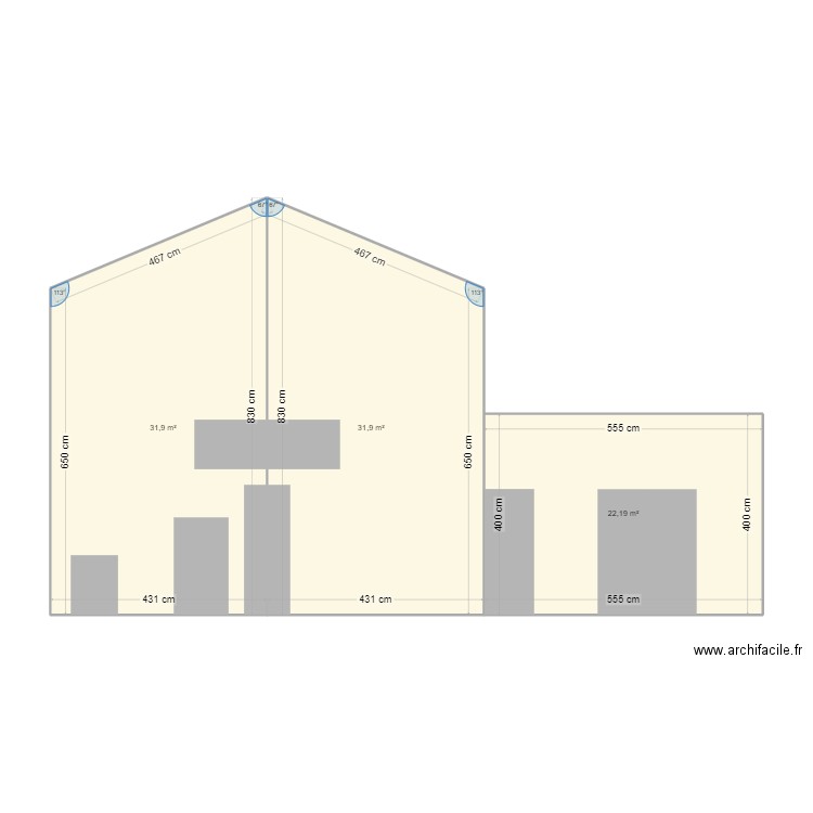 COUSTELLET. Plan de 3 pièces et 86 m2