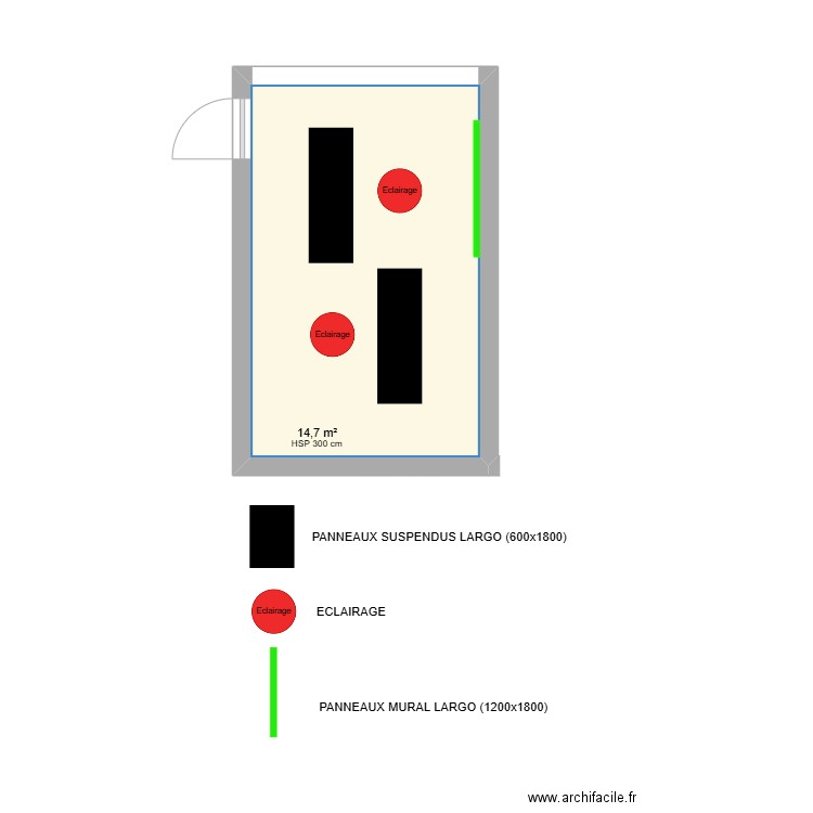 SALLE MESSIAEN - CONSERVATOIRE FLEURY LES AUBRAIS. Plan de 1 pièce et 15 m2