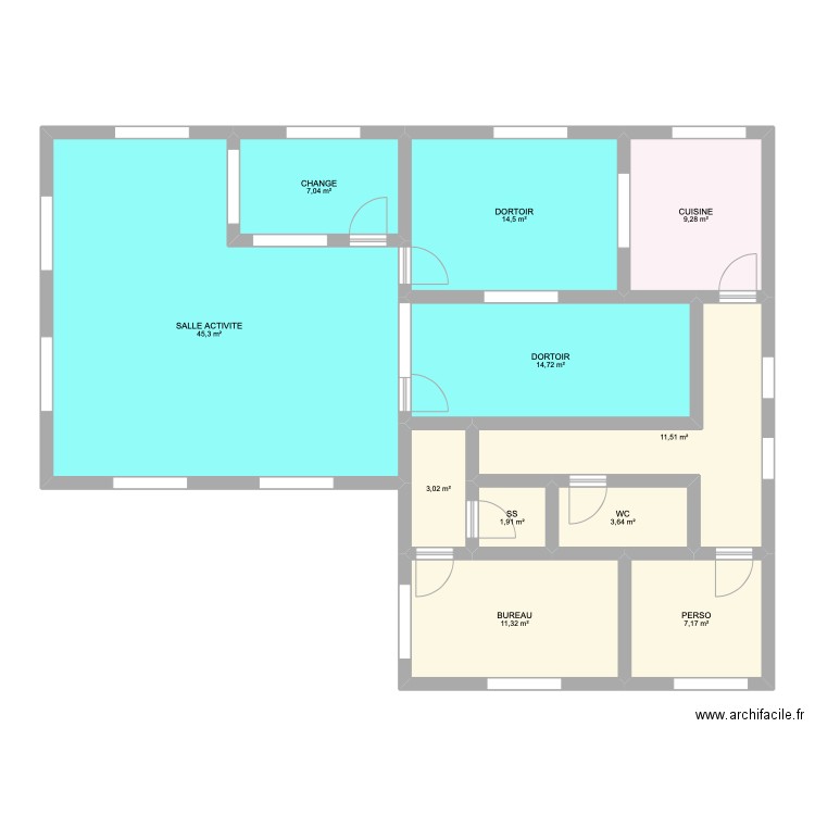 plan Stephanie libourne. Plan de 20 pièces et 261 m2