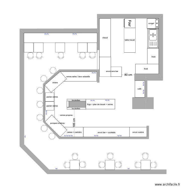 LE SERVAIS (sous le bar). Plan de 0 pièce et 0 m2