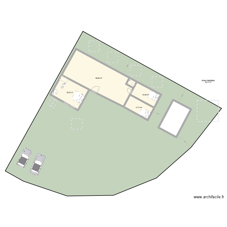 La Ferme de Taussat BX107. Plan de 5 pièces et 134 m2