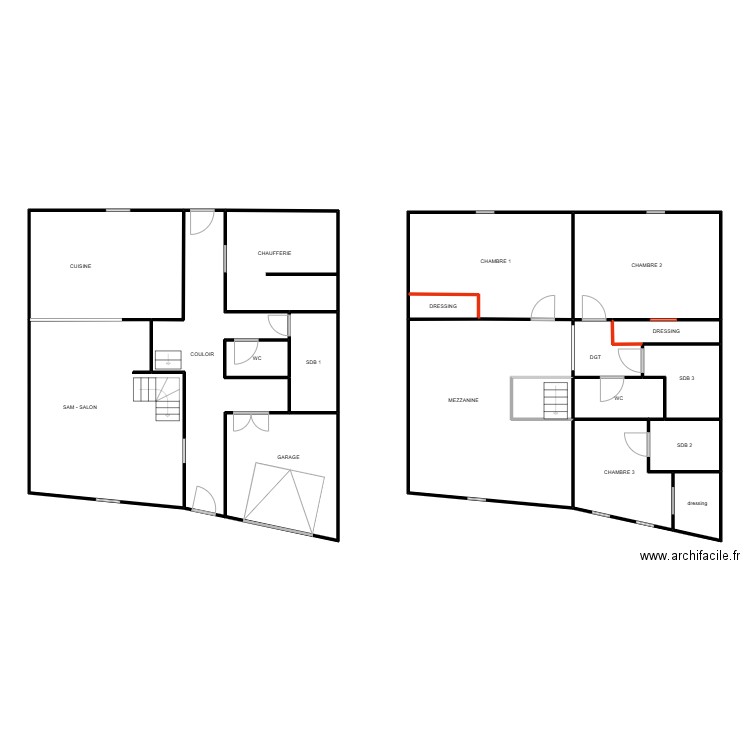 PLAN MAISON . Plan de 19 pièces et 212 m2