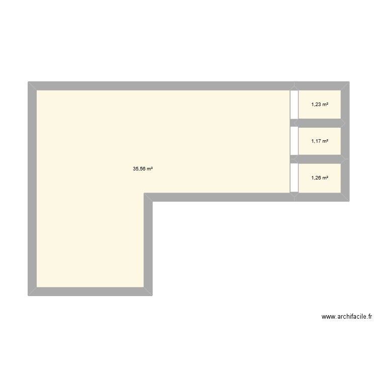 ecole. Plan de 4 pièces et 39 m2