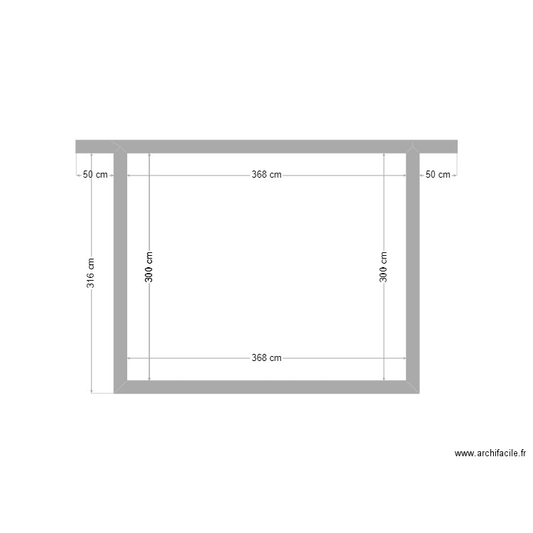 plan Gégé face piscine. Plan de 1 pièce et 11 m2