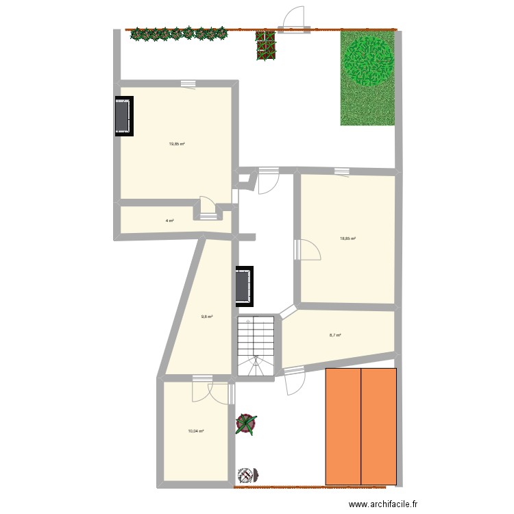 maison village mailhac. Plan de 6 pièces et 71 m2