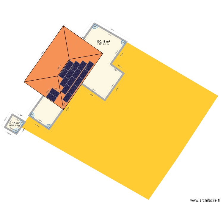 bataille benoît. Plan de 2 pièces et 167 m2