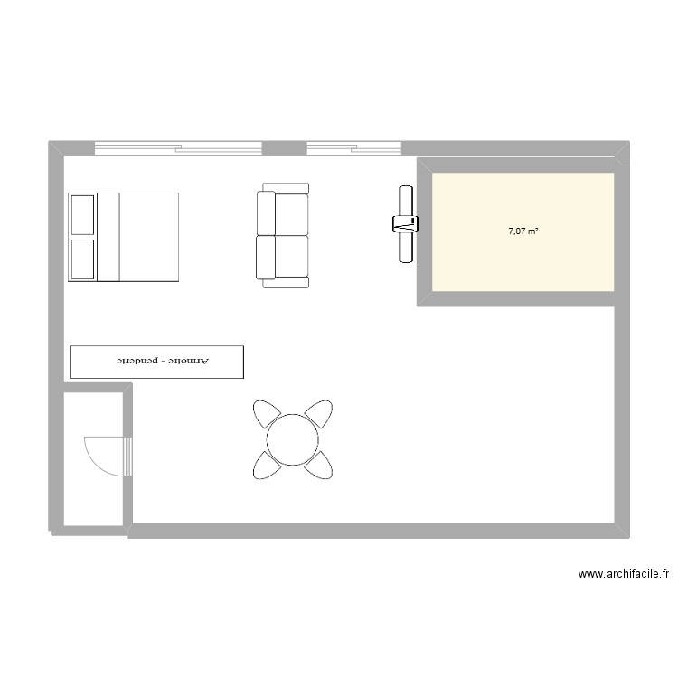 Sous Toit Aliya. Plan de 1 pièce et 7 m2