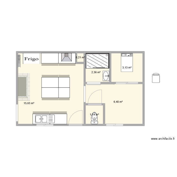 Exmes. Plan de 6 pièces et 29 m2