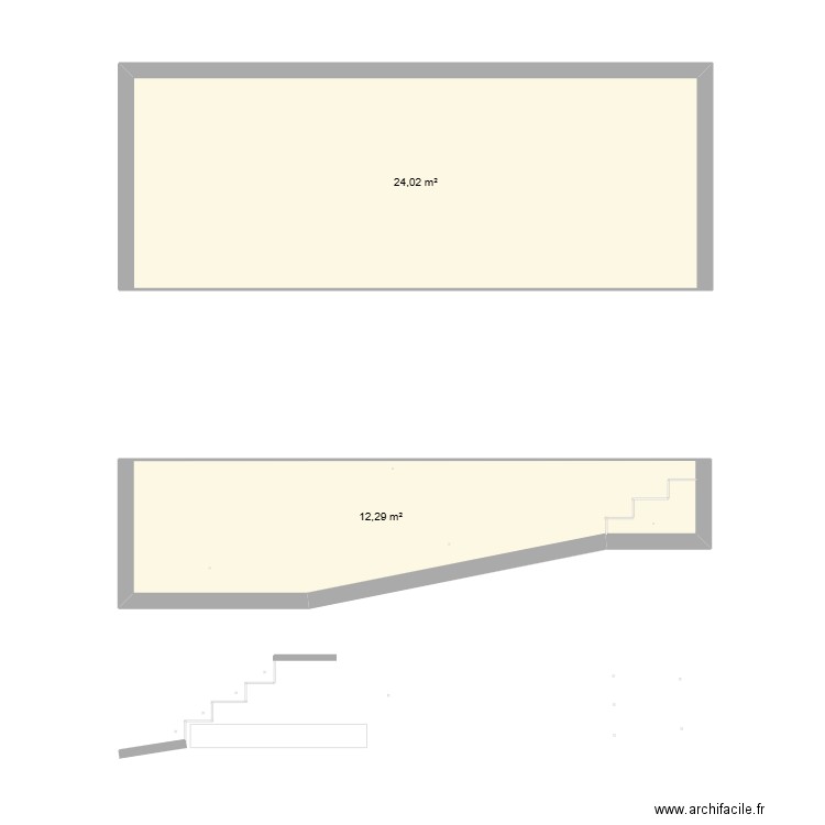 piscine 8x4. Plan de 2 pièces et 36 m2