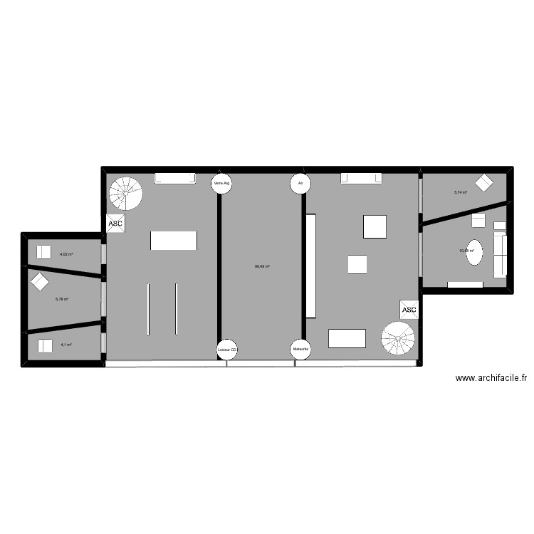 coperni. Plan de 6 pièces et 131 m2