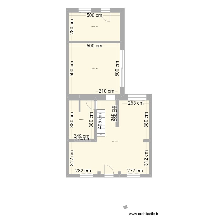 maison rdc. Plan de 4 pièces et 92 m2