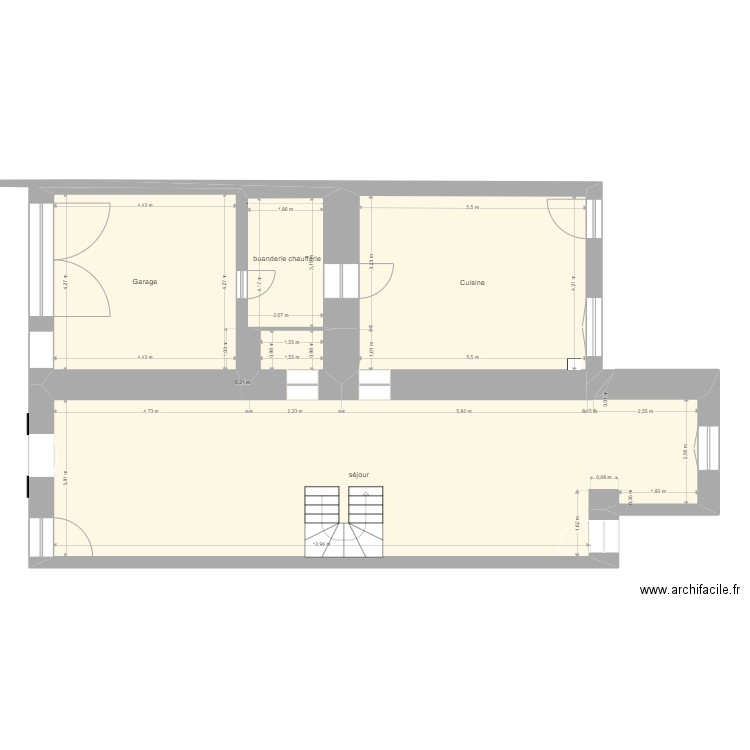 saubotte. Plan de 5 pièces et 105 m2