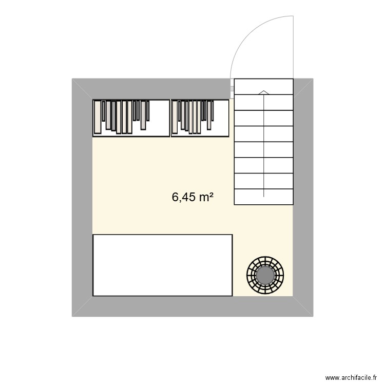 établi sous-sol. Plan de 1 pièce et 6 m2