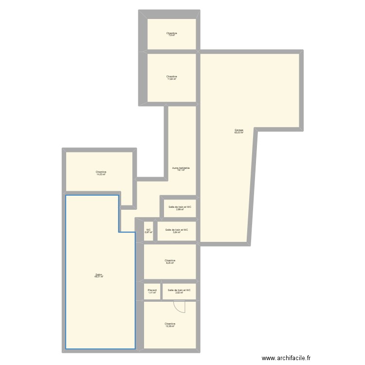 LUZIER. Plan de 13 pièces et 201 m2