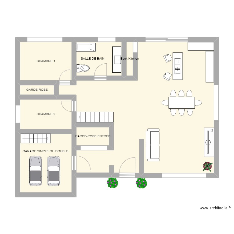 Plan Maison ASD&AG. Plan de 8 pièces et 77 m2