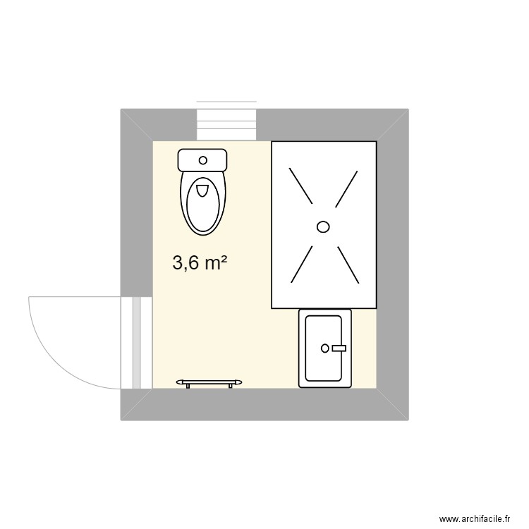 SDB1. Plan de 1 pièce et 4 m2