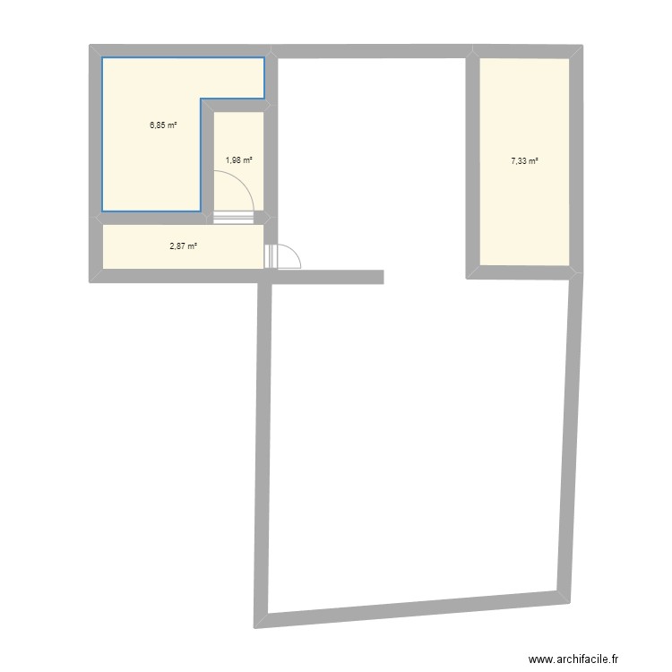 Maison. Plan de 4 pièces et 19 m2