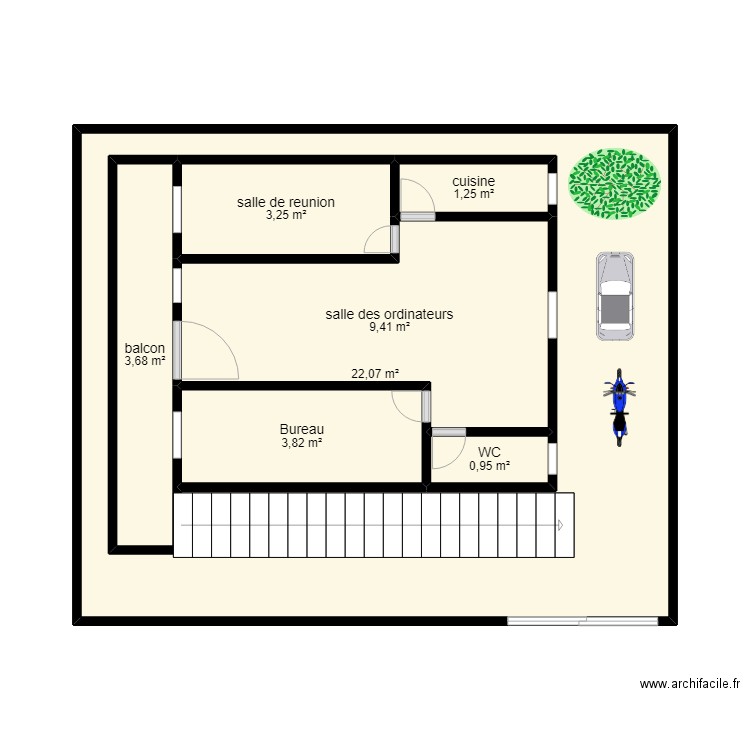 mveng engineering. Plan de 7 pièces et 71 m2